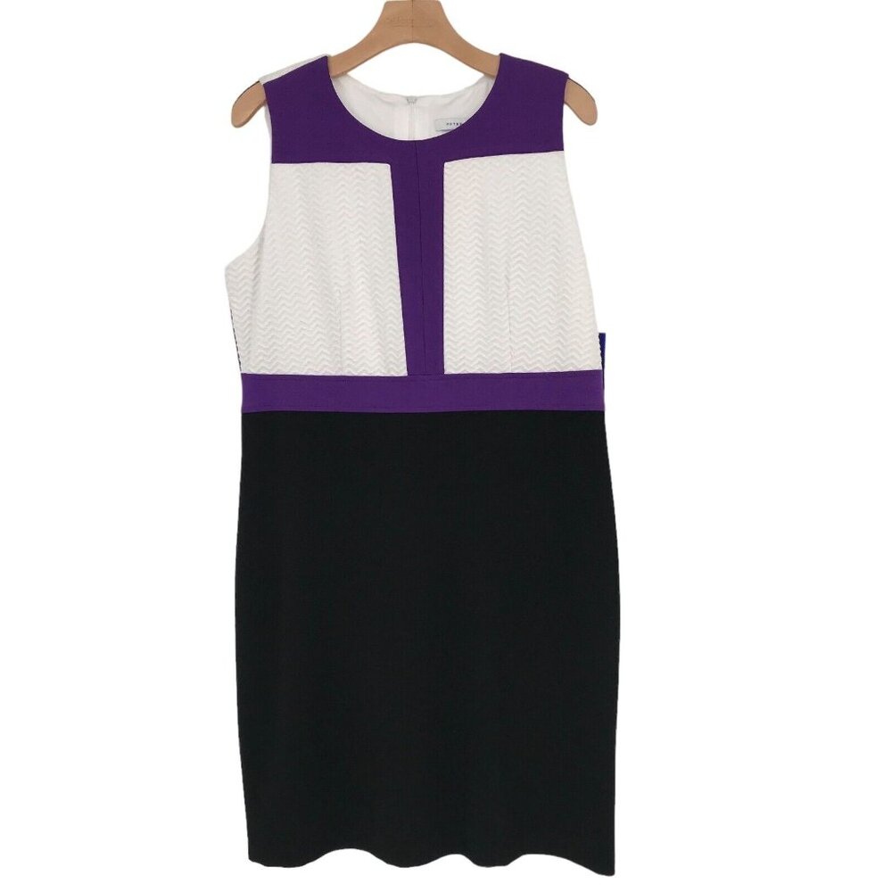 Peter Nygard womens Sleeveless  Dress purple black color block size 12 new $89